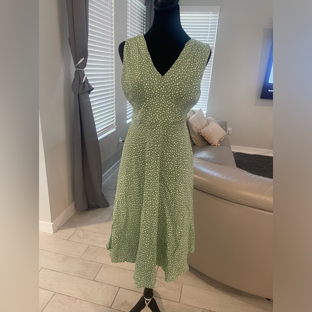 Vtg Sheri Martin Dress Cottagecore 90s Y2K Midi Maxi Polka Dot US 12 P
